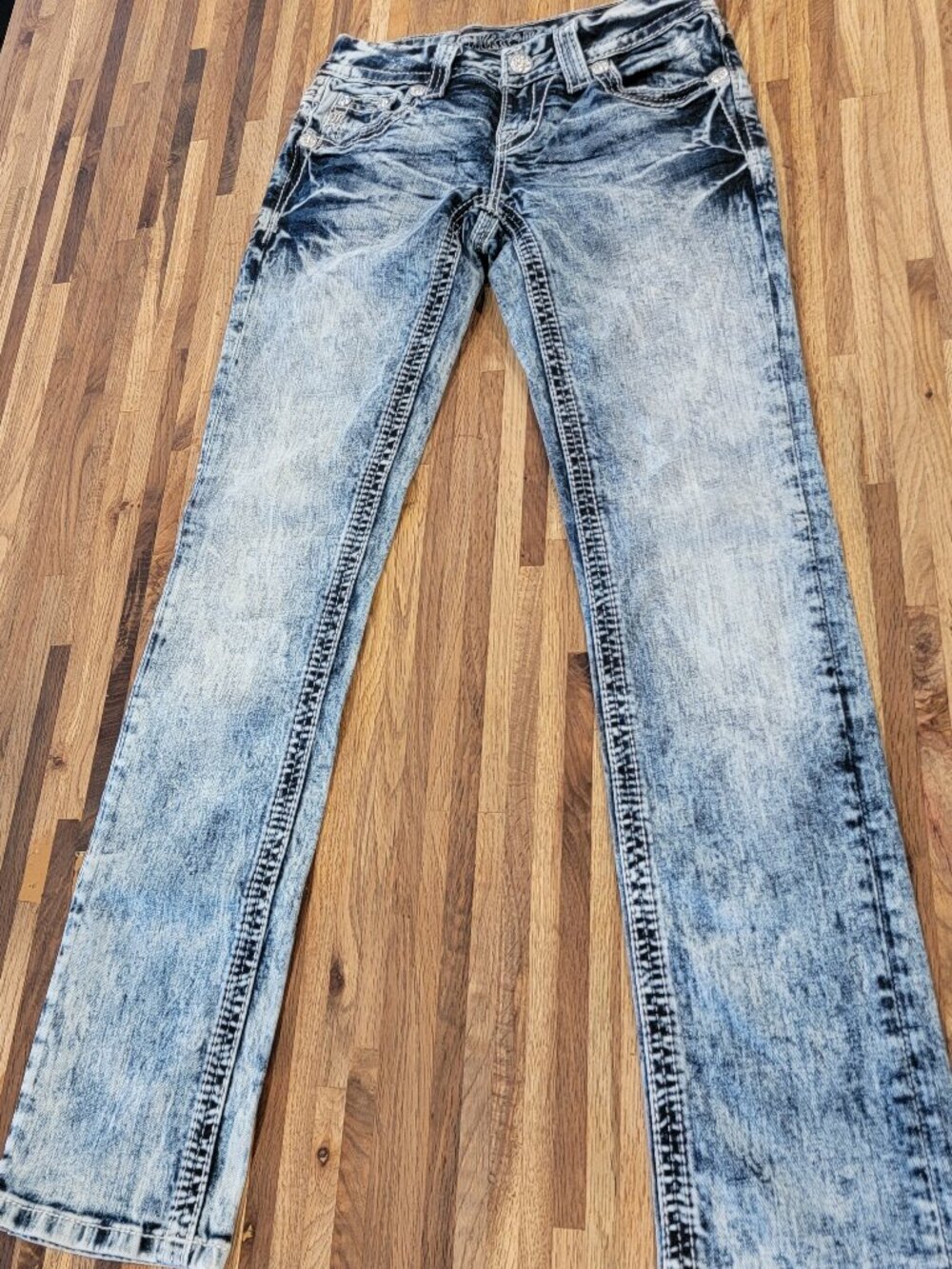 Miss Me Acid Wash VTG 58 Signature Straight Classic Bling Jeans